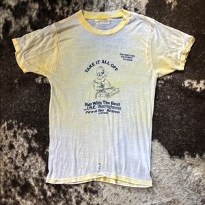 Vintage Graphic Tee with Yellow Accents